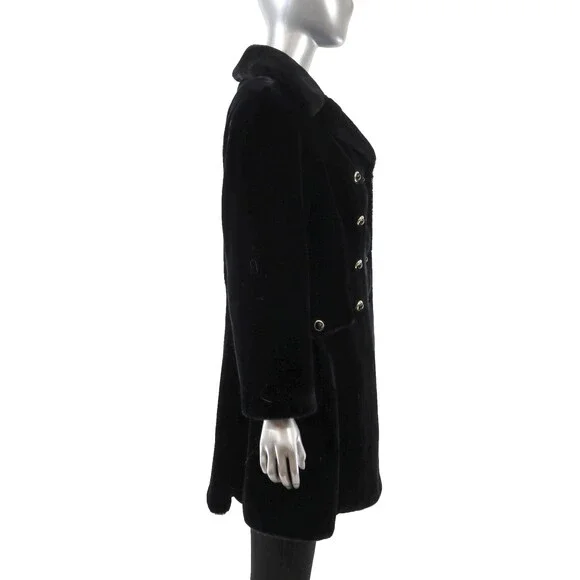 Black Faux Fur Coat- Size S - Picture 5 of 8